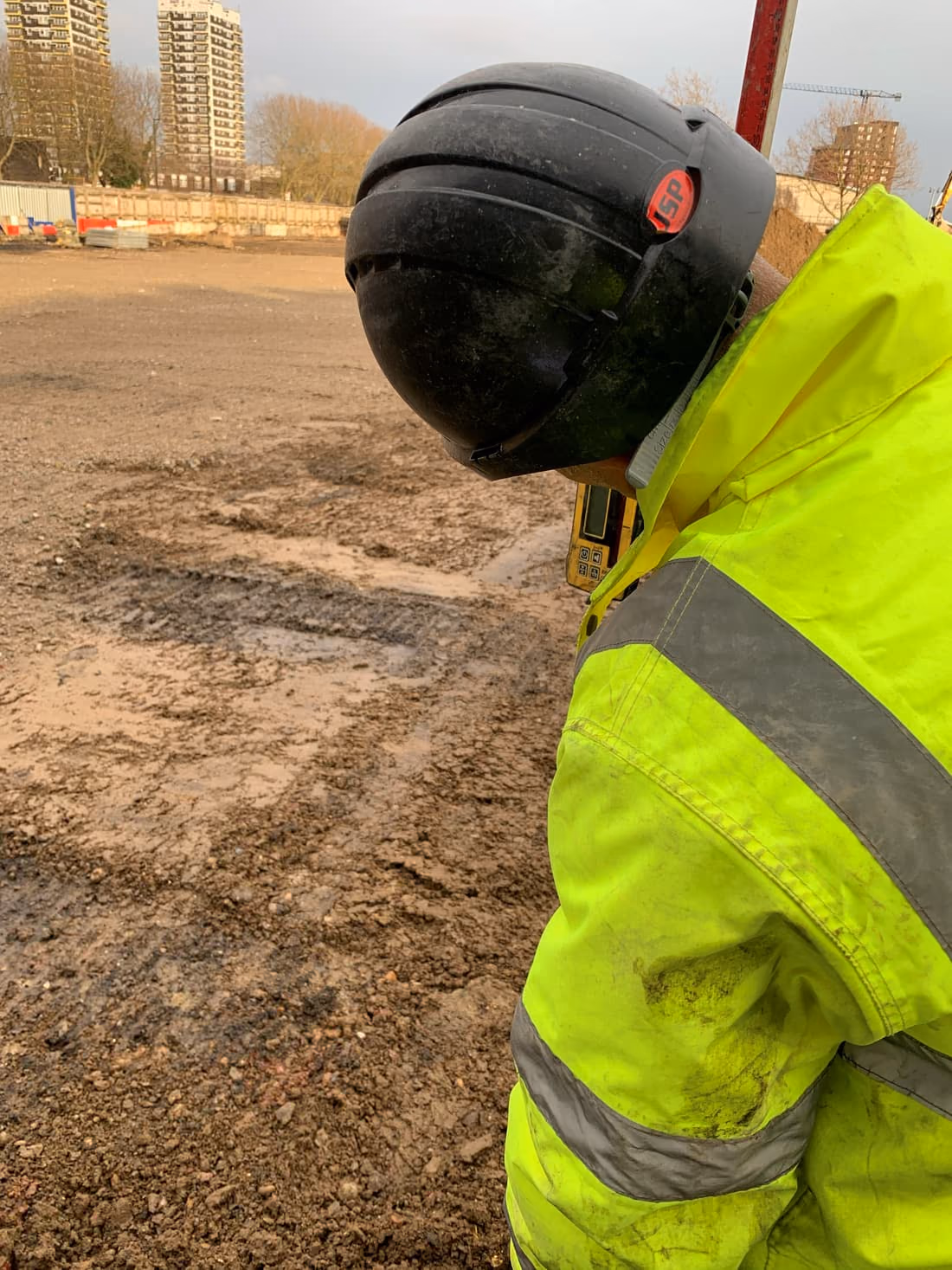 Cleared London site during groundworks and site preparation ahead of foundation works