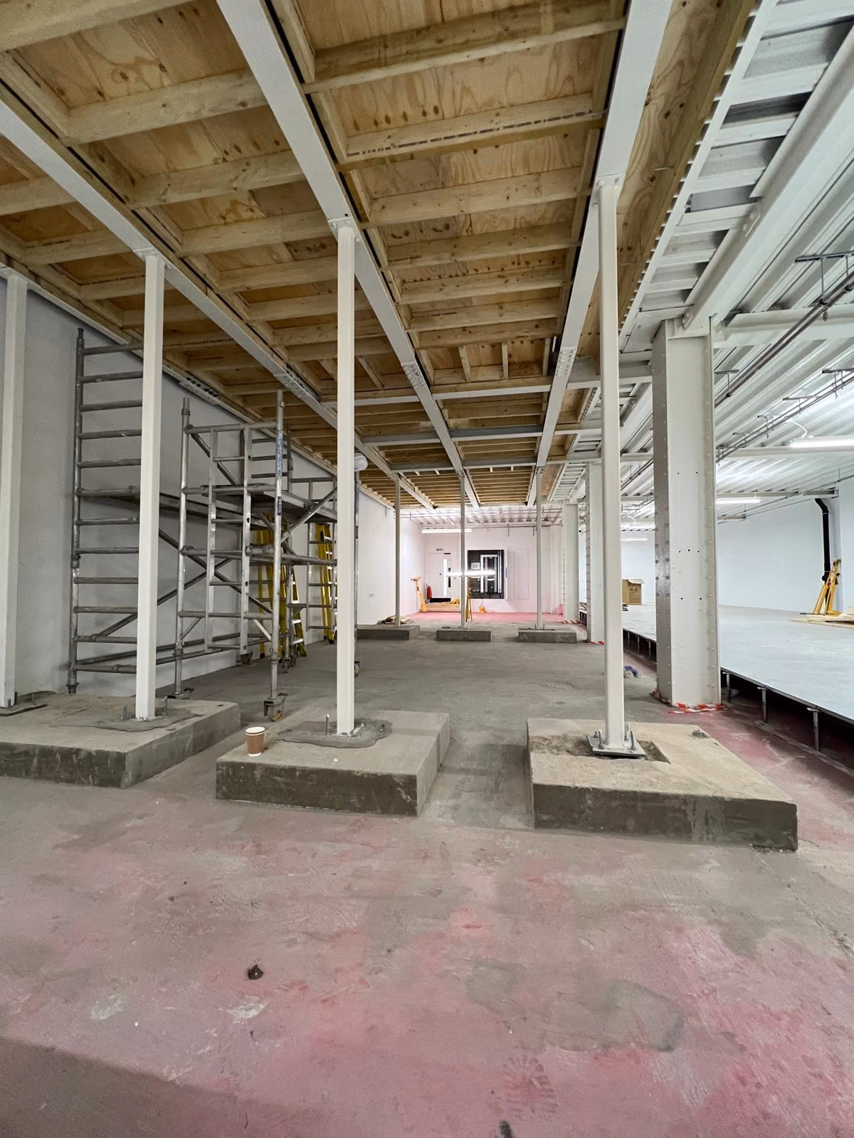 Completed steel mezzanine and staircase detail