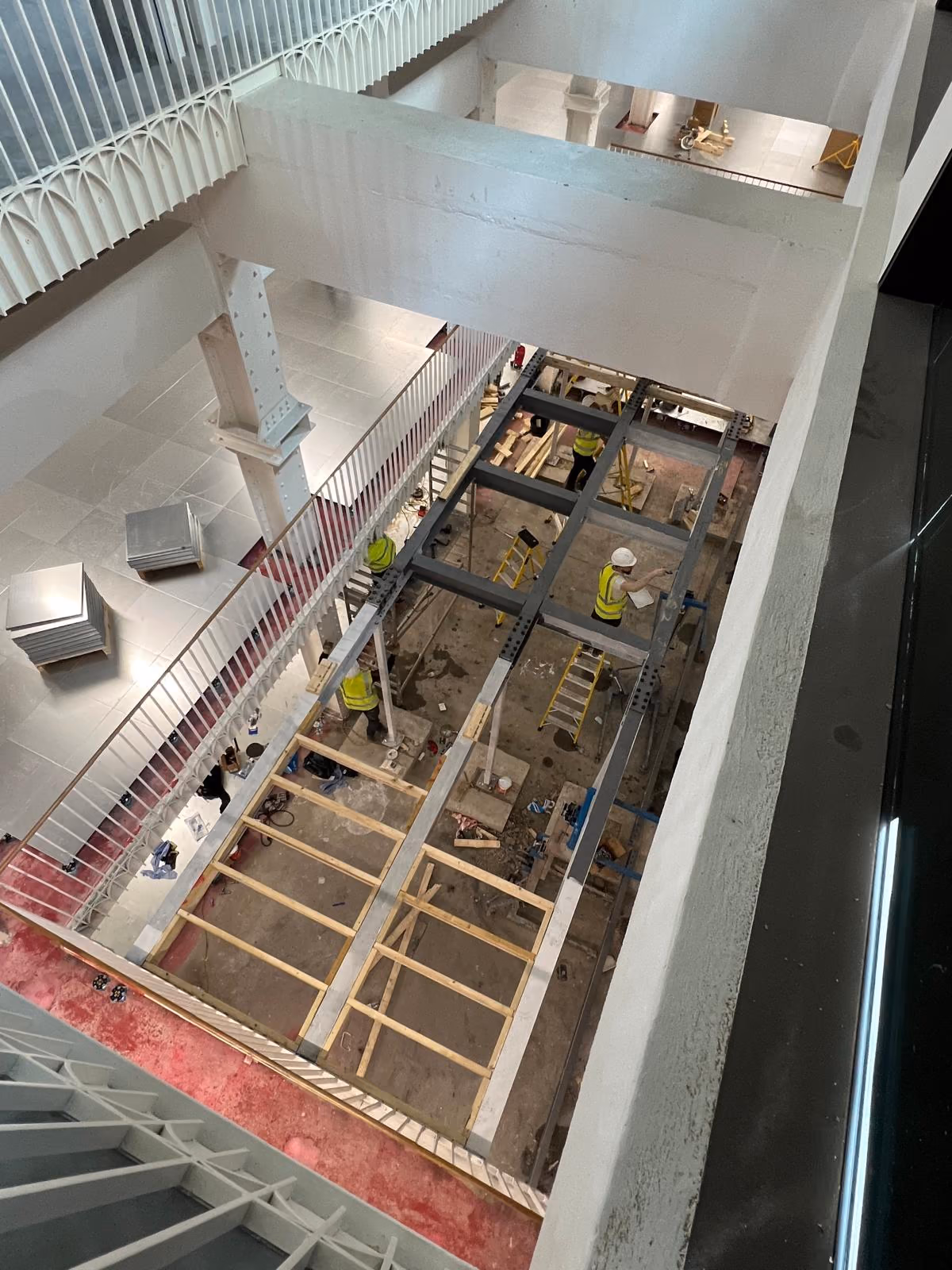 Finished mezzanine adding usable floor area at Short's Gardens